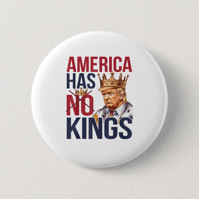 No Kings In America Funny America Has No King Poli Button (Vorderseite)