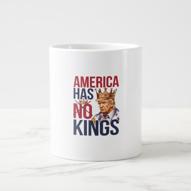 No Kings In America Funny America Has No King Poli Jumbo-Tasse (Vorderseite)