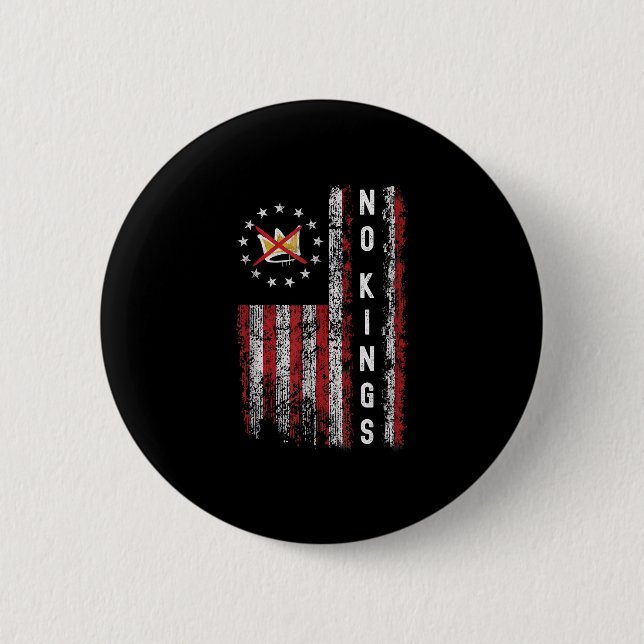 No Kings In America Minimal Clean Button (Vorderseite)