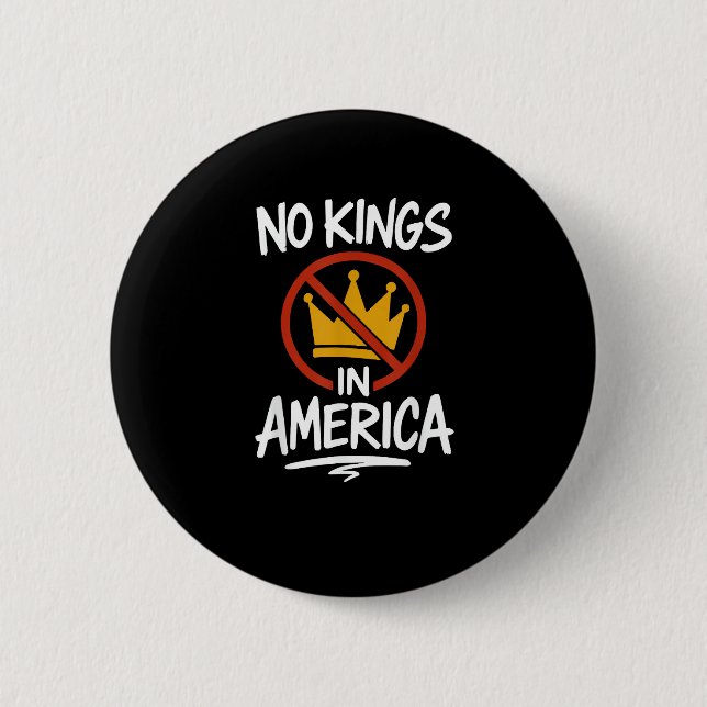 No Kings In America No Crown Minimal Clean Button (Vorderseite)