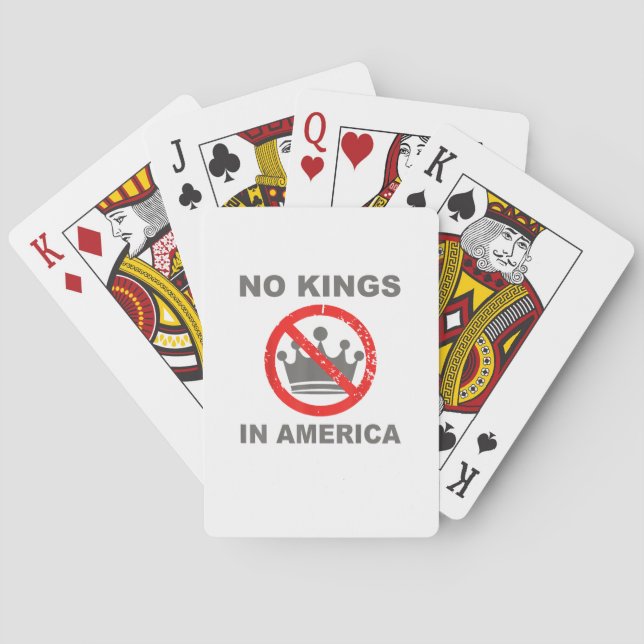 No Kings In America Patriotic Casual Spielkarten (Rückseite)