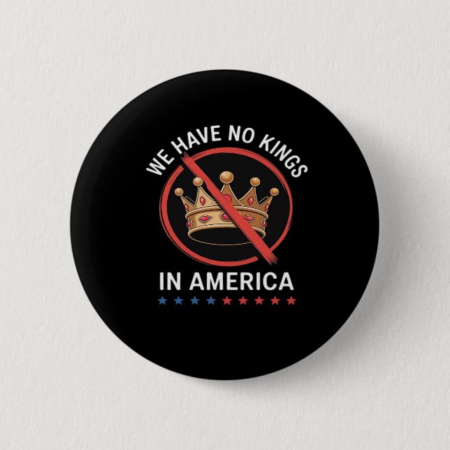 No Kings In America Retro Classic Button (Vorderseite)
