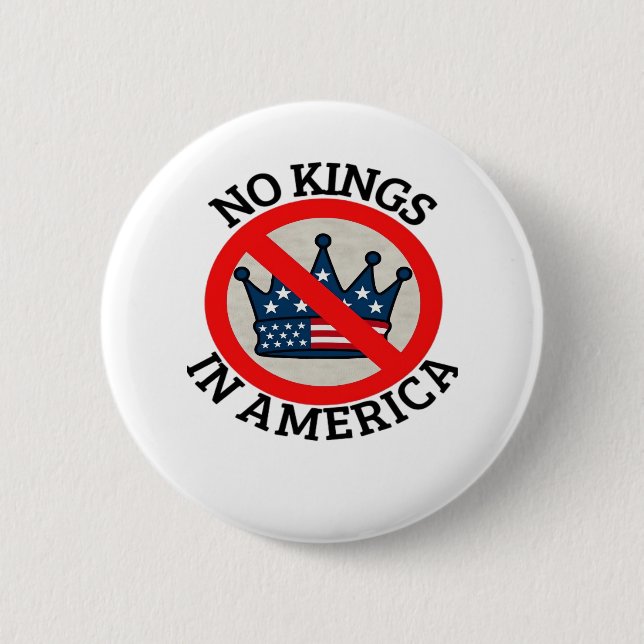 No Kings In America Retro Classic Button (Vorderseite)