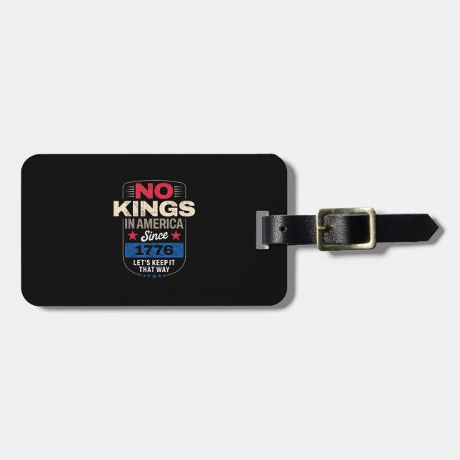 No Kings In America Retro Classic Gepäckanhänger (Vorderseite horizontal)