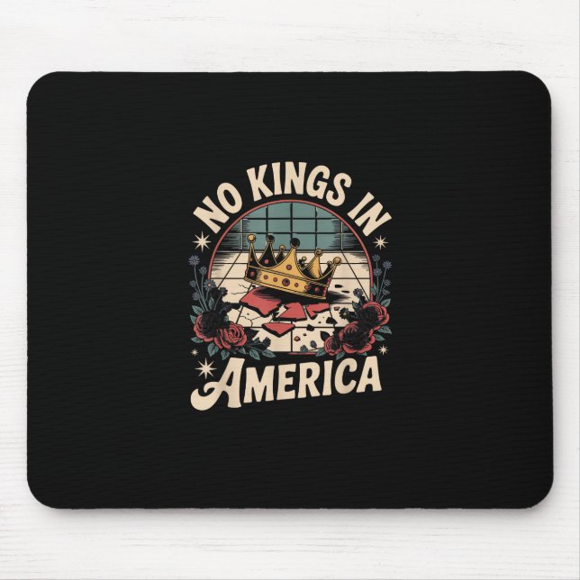 No Kings In America Retro Classic Mousepad (Vorne)