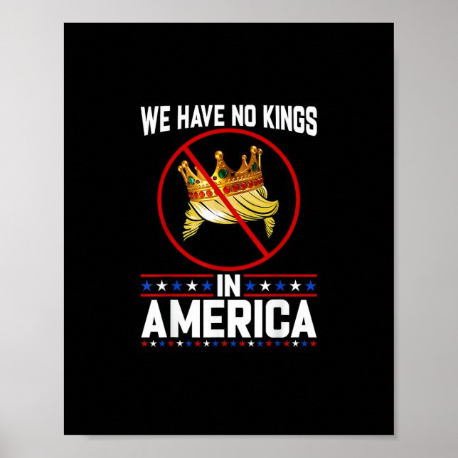 No Kings In America Save I Dissent Minimal Freedom Poster (Vorne)