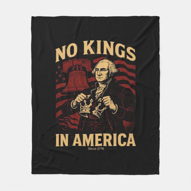 No Kings In America Since 1776 Anti-Donald Trumpp Fleecedecke (Vorderseite)
