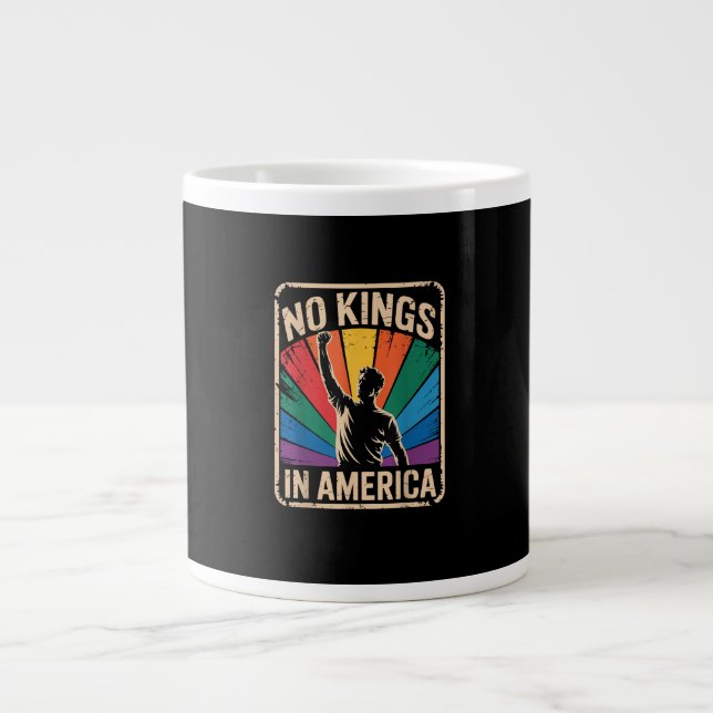 No Kings In America Since 1776 Patriotic Style Jumbo-Tasse (Vorderseite)