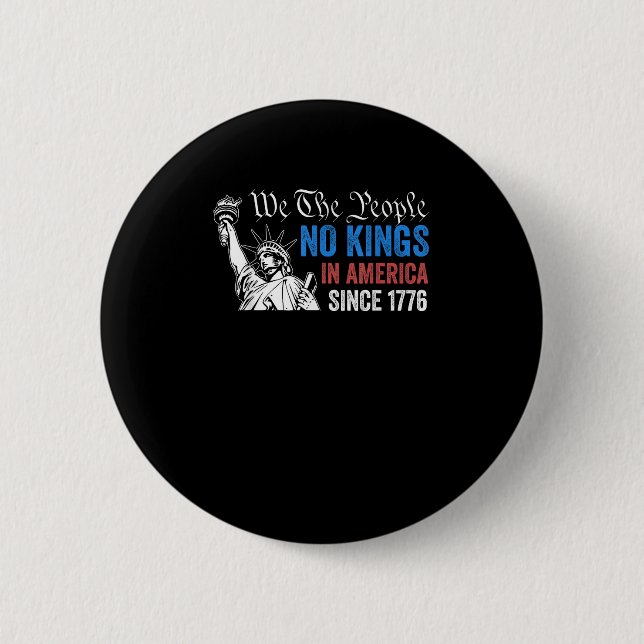 No Kings In America Since 1776 Retro Classic Button (Vorderseite)