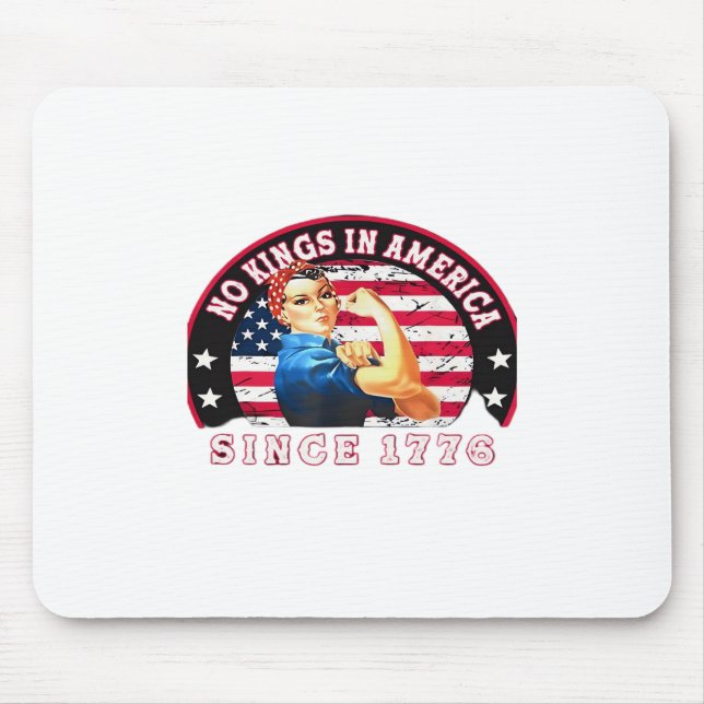 No Kings In America Since 1776 USA Flag Save  Esse Mousepad (Vorne)