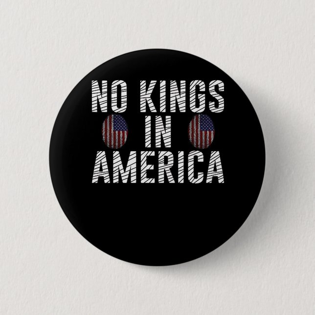 No Kings In America USA Flag Fingerprint Creative  Button (Vorderseite)
