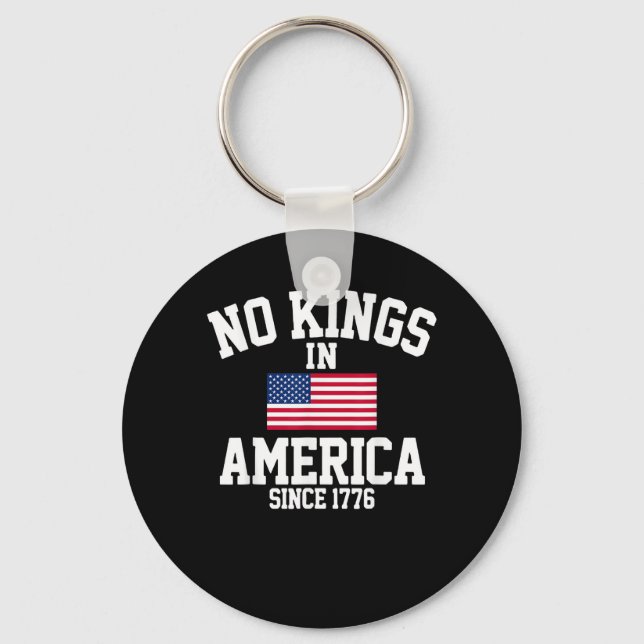 No Kings In America USA Flag Retro Cool Style Schlüsselanhänger (Vorderseite)