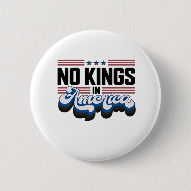 No Kings In America USA Retro Classic Button (Vorderseite)