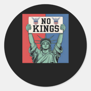 No Kings Klassischer Patriotischer Stil Runder Aufkleber