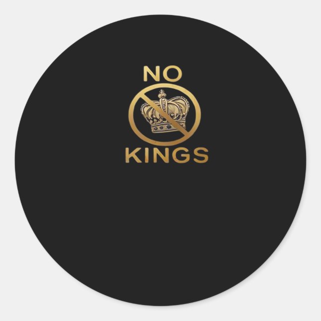 No Kings Kreativer Stil Runder Aufkleber (Vorderseite)