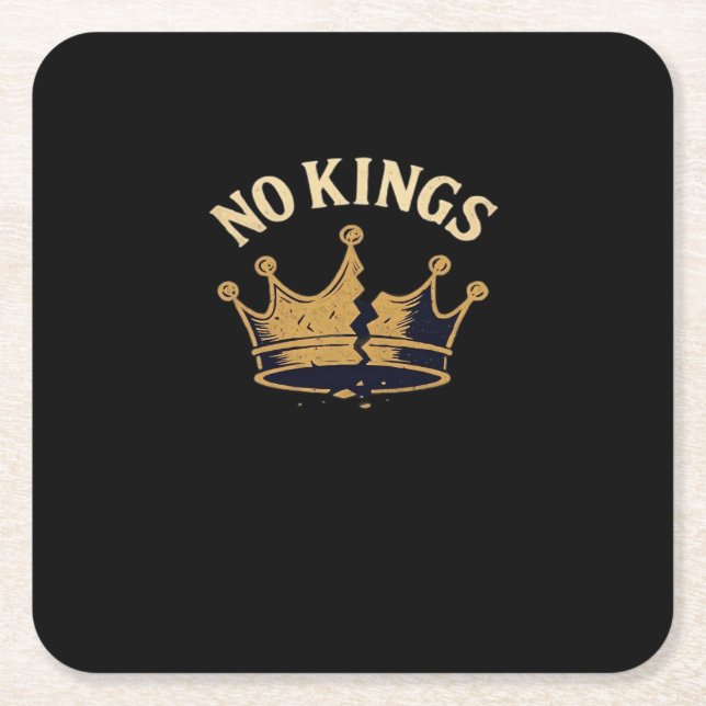 No Kings Minimal Clean Rechteckiger Pappuntersetzer (Vorderseite)