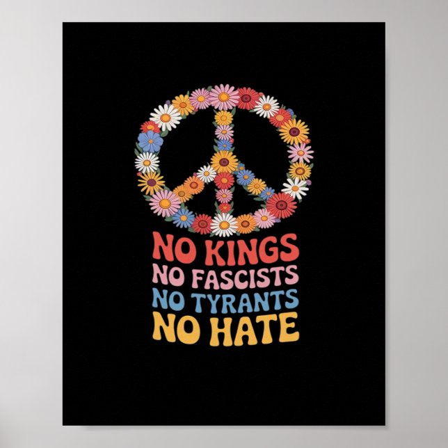 No Kings No Fascists No Tyrants No Hate Poster (Vorne)
