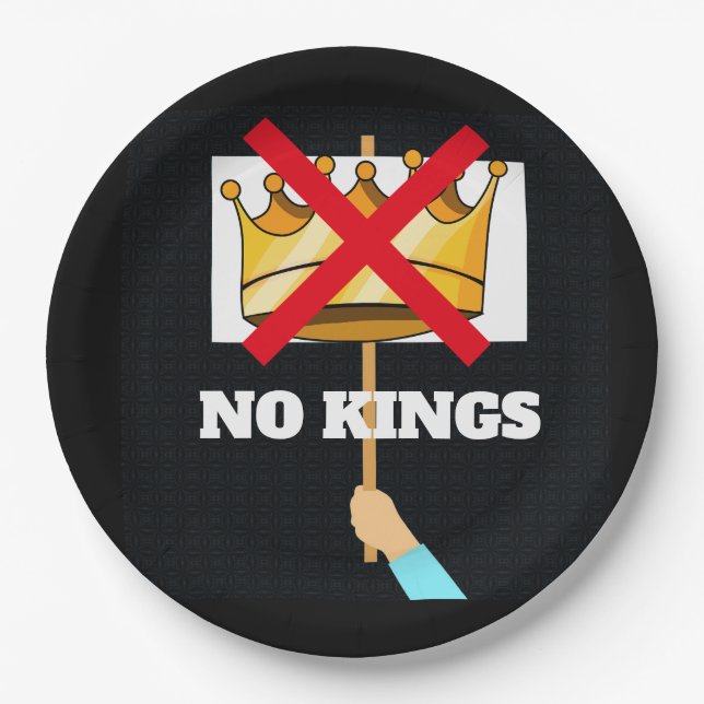 No Kings Paper Plate Pappteller (Vorderseite)