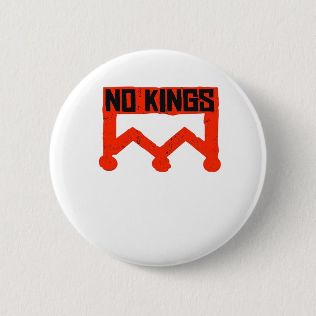 No Kings Protest Graphic Grunge Crown  American Cl Button (Vorderseite)