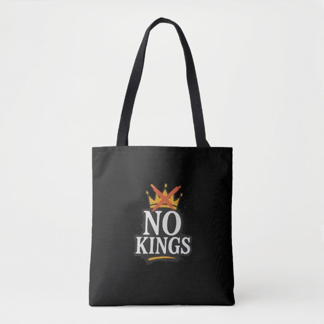No Kings - Rebellige Minimalistische Aussage Tasche (Vorderseite)
