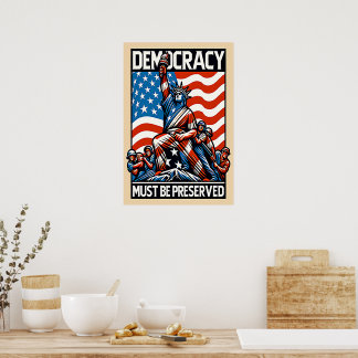 No Kings Rette Democracy Poster