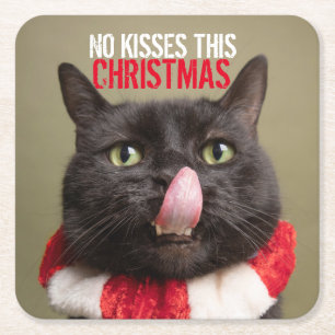 No Kisses Diese Weihnachts Funny Congue Rechteckiger Pappuntersetzer