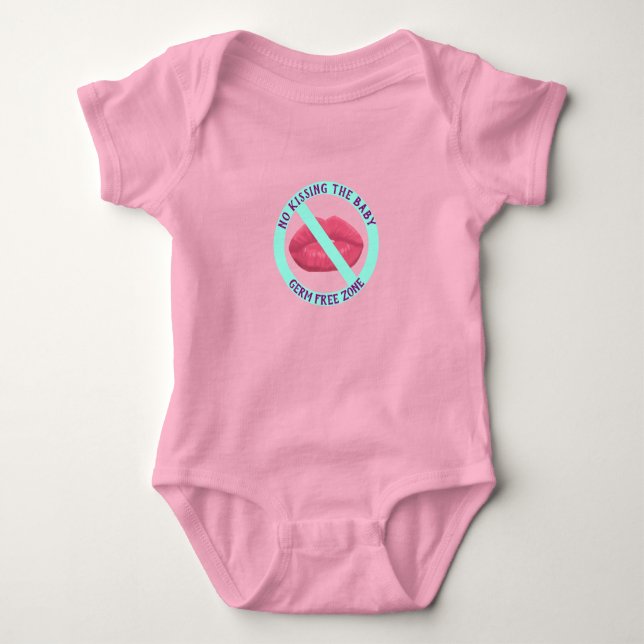 No Kissing Baby Sign Baby Baby Strampler (Vorderseite)