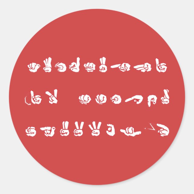 No L ASL Graffiti Runder Aufkleber (Vorderseite)