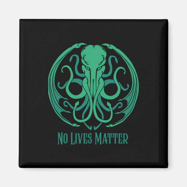 No Lives Cthulhu Sticker Magnet (Vorne)