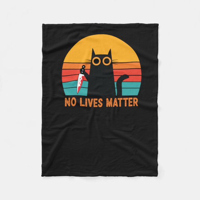 No Lives - Funny Halloween Cat Sticker Fleecedecke (Vorderseite)