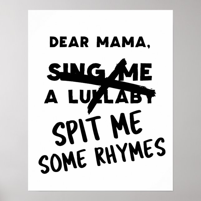 No Lullaby's Hip hop Wall Art Poster (Devant)