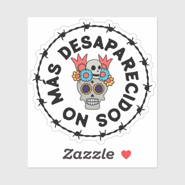 No Más Desaparecidos (skull) Aufkleber (Blatt)