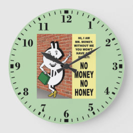 No Money No Honey Große Wanduhr