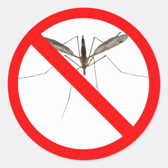 No Mosquitos Runder Aufkleber (Vorderseite)