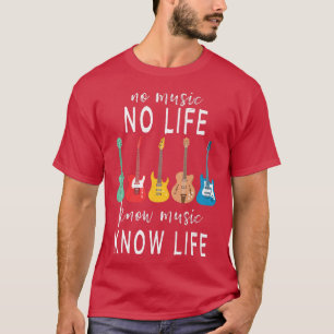 No music No Life Know Music Know Cool Musica T-Shirt
