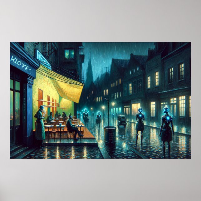 "No Need for Art" (Café Terrace Noir) Poster (Vorne)