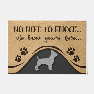 No Need To Knock Mat, Funny Chihuahua Design Fußmatte