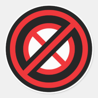 No No Symbol Runder Aufkleber