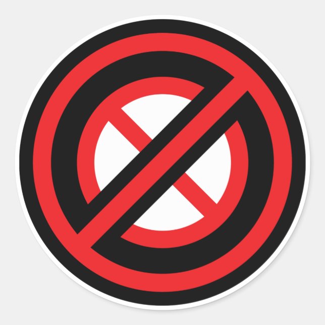 No No Symbol Runder Aufkleber (Vorderseite)