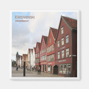 NO # Norwegen - Bergen - Bryggen Magnet