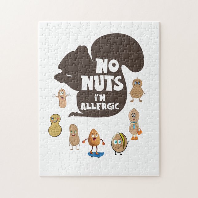 No Nuts I'm Allergic Peanut Allergy Awareness (Vertikal)