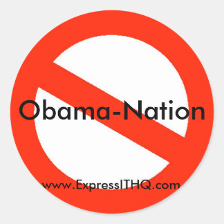 No Obama-Nation, www.ExpressITHQ.com Runder Aufkleber