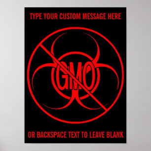 No OGM Poster Biodanger Personnalisé Aucun OGM Sig