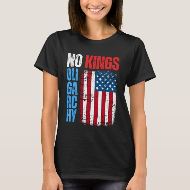 No Oligarchy No Kings T-Shirt (Vorderseite)