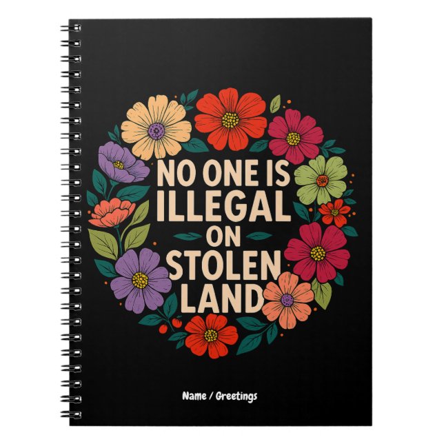 No One Is Illegal on Stolen Land Indigenous Pride Notizblock (Vorderseite)