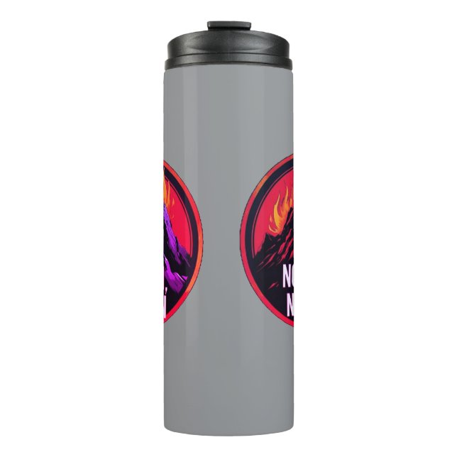 No Pain No Gain Fiery Mountain WorkThermal Tumbler Thermosbecher (Vorderseite)