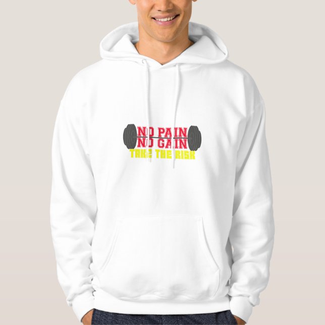 No Pain No Gain Fitness Motivation Hoodie (Vorderseite)
