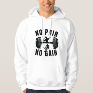 No Pain No Gain Fitnessstudio Design Hoodie