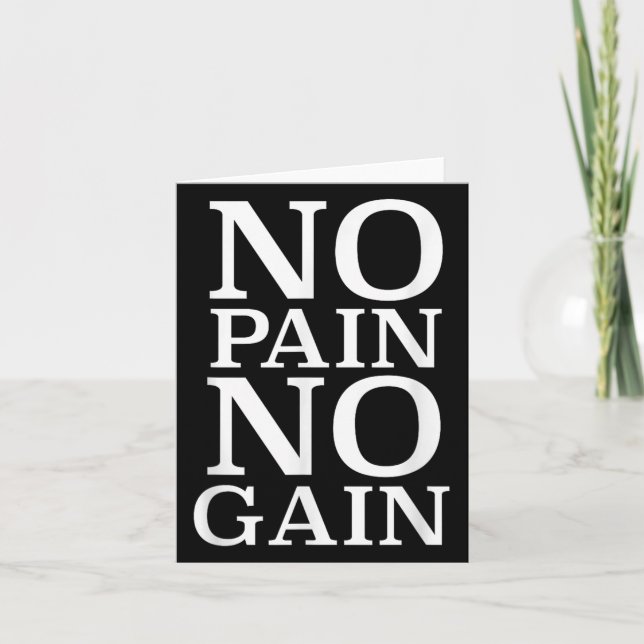 No Pain No Gain Motivation  Karte (Vorderseite)