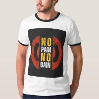No Pain No Gain" T-Shirt À Demi-Manches Rond Cou